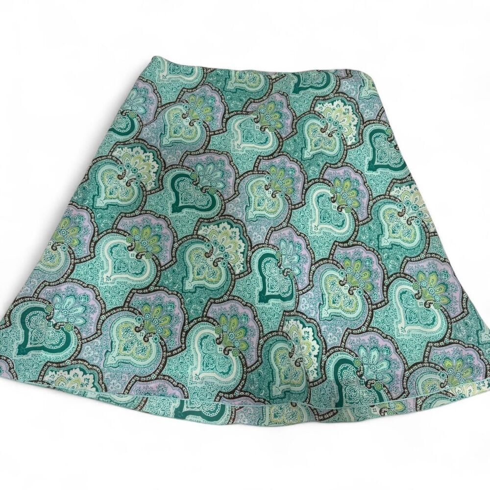 American Vintage Byer California Women's Blue and Brown Paisley Skirt - M - Picture 4 of 5